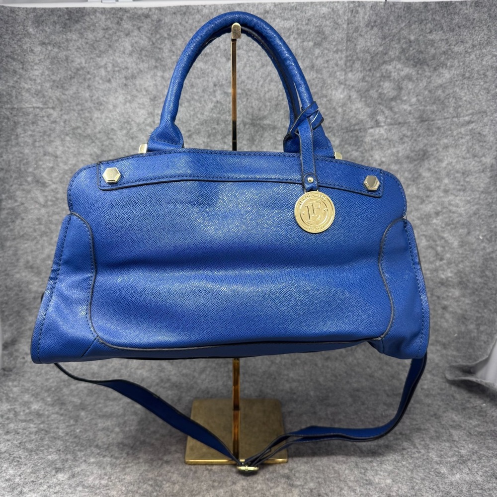 London Fog Royal Blue Satchel with Gold Accent
